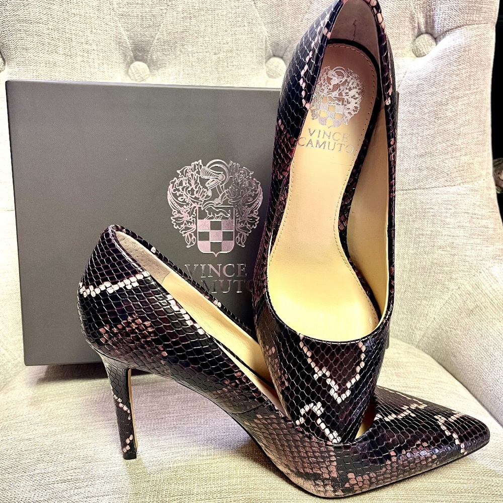 Vince Camuto Snake Print Heels